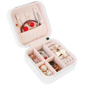 Mini Jewelry Storage Box Portable Ring Earring Necklace Storage Travel Case PU Leather Jewelry Organizer Gift (Option: JewelryBoxWhiteJewelryBoxWhite)