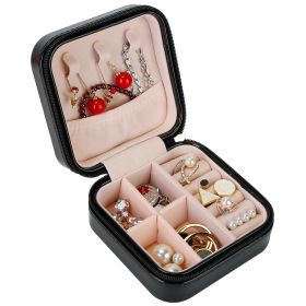 Mini Jewelry Storage Box Portable Ring Earring Necklace Storage Travel Case PU Leather Jewelry Organizer Gift (Option: JewelryBoxBlackJewelryBoxBlack)
