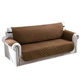Reversible Sofa Cover Chair Loveseat Couch Microfiber Slipcover Cushion Furniture Protector Shield Water-Resistant w/ Elastic Strap for Kids Pet Dog C (Option: SofaCover3SSofaCover3SChocolate)