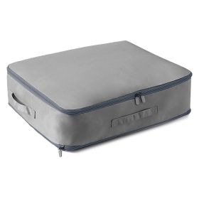 Large Foldable Storage Bag For Comforter Quilt Blanket Clothes Pillows Beddings Self Compression Organizer For Duvet Closet Storage Containers With Du (Option: StorageBagGreyStorageBagGreyM)