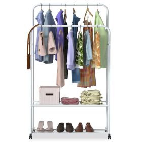 Garment Hanging Rack Clothing Hanging Rail Pillow Shoe Display Organizer Stand Rolling Wheel Clothes Organizer (Option: GarmentRackGarmentRack)