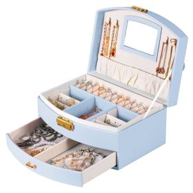 2-Layer Jewelry Box for Women Girls Lockable Leather Jewelry Organizer Jewelry Travel Case for Rings Earrings Necklaces Bracelets (Option: JewelryBoxPurpleJewelryBoxPurple)