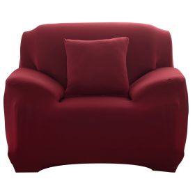 Sofa Cover Printed Stretch Sofa Furniture Cover Soft Sofa Slipcover Polyester Furniture Protector Cover (Option: SofaCoverRedWineSofaCoverRedWine1S)