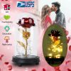 Foil Rose LED String Light Rose Fairy Lamp w/ Glass Dome For Valentinesay MotheràDay Wedding Birthday