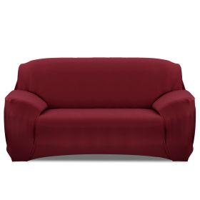 Sofa Cover Printed Stretch Sofa Furniture Cover Soft Sofa Slipcover Polyester Furniture Protector Cover (Option: SofaCoverRedWineSofaCoverRedWine3S)