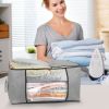 2Pcs Clothes Storage Bag 90L Large Capacity Foldable Closet Organizer w/ Thick Fabric Clear Window Dual-Zipper for Clothes Comforters Blankets Bedding