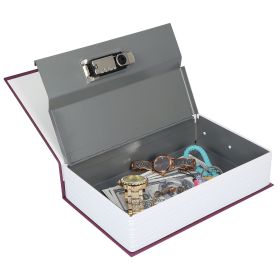 Portable Book Safe with 3-Digit Combination Lock Diversion Safe Money Jewelry Storage Box (Option: BookSafeRedBookSafeRedS)