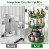 3 Tier Rotating Makeup Organizer 360pinning Perfume Cosmetic Storage Tray 55LBS Load Countertop Shelves for Lotion Lipstick